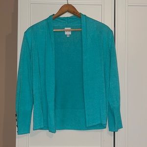 Nic+Zoe Teal Cardigan - XS